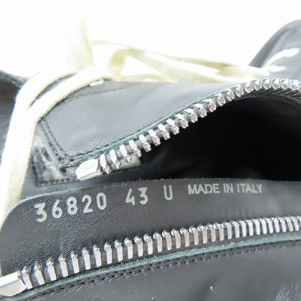 実際に弊社で買取させて頂いたRick Owens/リックオウエンス RAMONES ラモーンズ サイドジップ レザー スニーカー 43の画像 5枚目