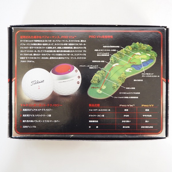 実際に弊社で買取させて頂いた【未使用/オウンネーム】TTitleist/タイトリスト PRO V1x ゴルフボール ホワイト 18個の画像 3枚目
