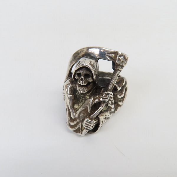 実際に弊社で買取させて頂いたCRAZY PIG DESIGNS/クレイジーピッグ ラージ グリム リーパー リング 19.5号