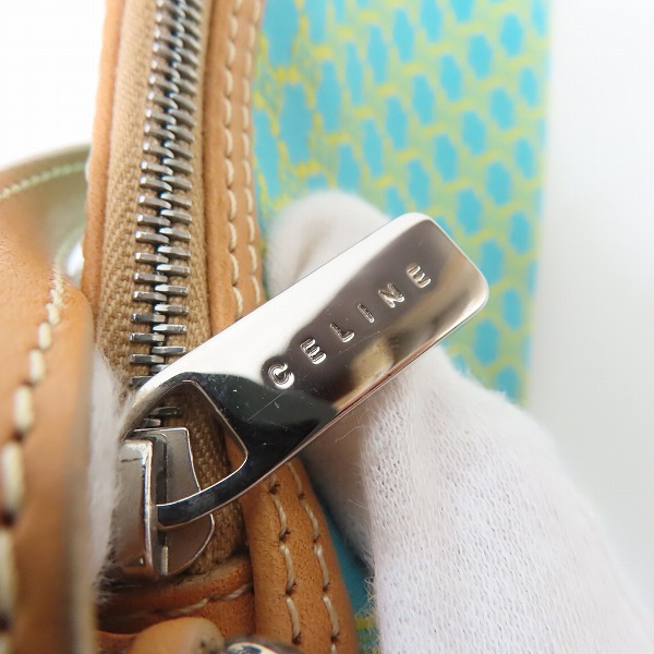 実際に弊社で買取させて頂いたCELINE/セリーヌ マカダム柄 キャンパス×レザー ハンドバッグ CE00/14の画像 9枚目