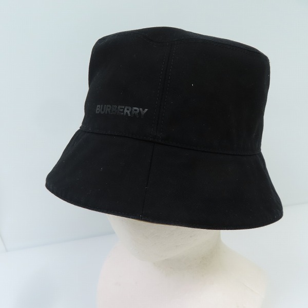 実際に弊社で買取させて頂いたBURBERRY/バーバリー リバーシブルアイコンストラップコットンバケットハットの画像 4枚目