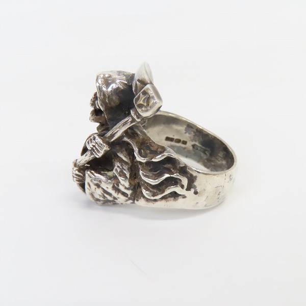 実際に弊社で買取させて頂いたCRAZY PIG DESIGNS/クレイジーピッグ ラージ グリム リーパー リング 19.5号の画像 2枚目