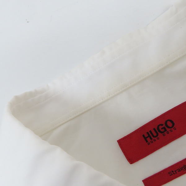 実際に弊社で買取させて頂いたHUGO BOSS/ヒューゴボス ストライプシャツ バイカラー 切り替え STRAIGHT FIT/Sの画像 6枚目