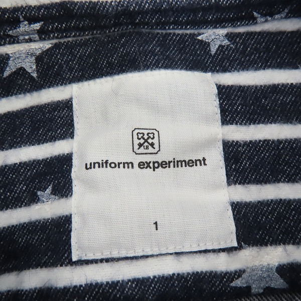 実際に弊社で買取させて頂いたuniform experiment/ユニフォームエクスペリメント ボーダー/スター柄 ボタンシャツ UE-156078/1の画像 2枚目