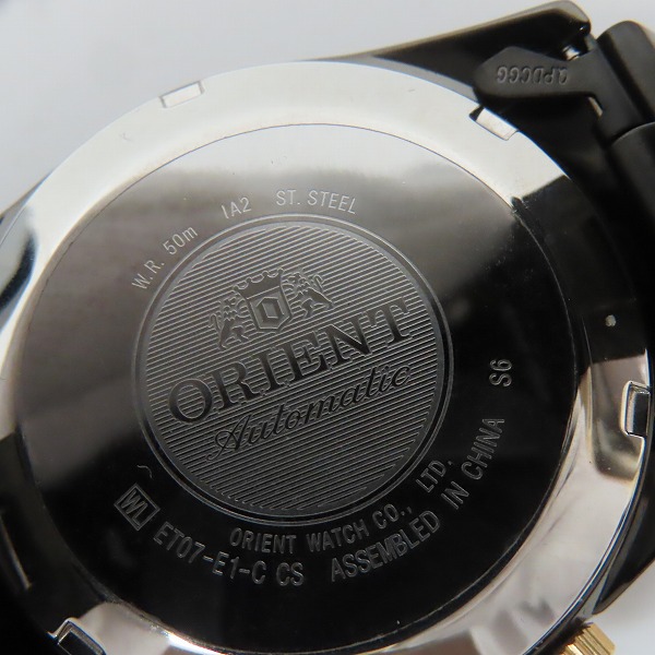 実際に弊社で買取させて頂いたORIENT/オリエント デイデイト 自動巻き ブラック文字盤 ET07-E1-Cの画像 4枚目