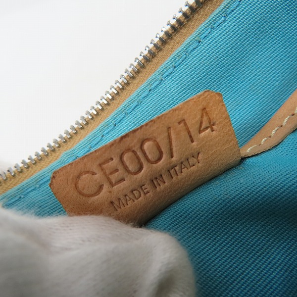 実際に弊社で買取させて頂いたCELINE/セリーヌ マカダム柄 キャンパス×レザー ハンドバッグ CE00/14の画像 5枚目