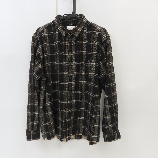 実際に弊社で買取させて頂いた【未使用】CRIMIE/クライミー 22-23AW GRUNGE CHECK LONG SLEEVE SHIRT ネルシャツ CR1-02B5-SL07/XL