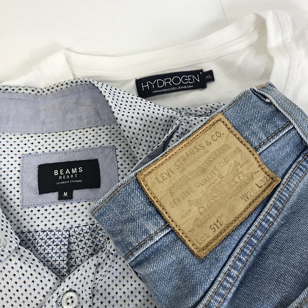 実際に弊社で買取させて頂いた【おまとめ品】リーバイス/ビームス/ハイドロゲン 他 Tシャツ/シャツ/ダメージ加工デニムパンツ 等の画像 1枚目