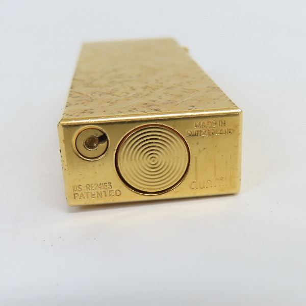 実際に弊社で買取させて頂いたdunhill/ダンヒル ガスライター サイドローラー クロスライン ゴールドの画像 5枚目