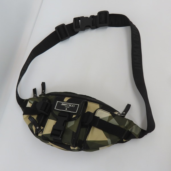 実際に弊社で買取させて頂いたJIMMY CHOO/ジミーチュウ ORION ARMY MIX カモフラ ボディバッグ/ウエストバッグの画像 2枚目