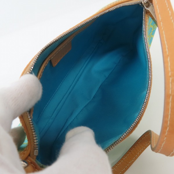 実際に弊社で買取させて頂いたCELINE/セリーヌ マカダム柄 キャンパス×レザー ハンドバッグ CE00/14の画像 3枚目