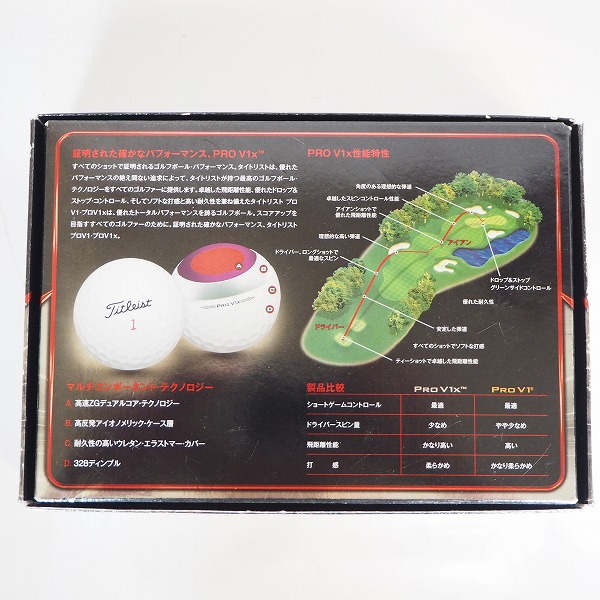 実際に弊社で買取させて頂いた【未使用/オウンネーム】TTitleist/タイトリスト PRO V1x ゴルフボール ホワイト 1ダース の画像 3枚目
