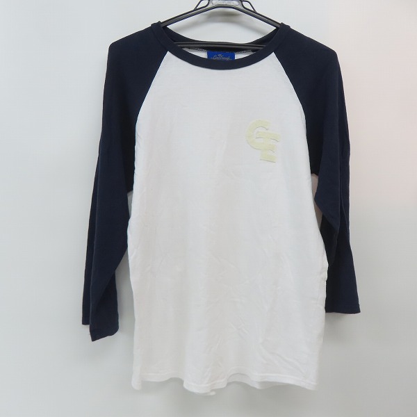 実際に弊社で買取させて頂いた(1)GOODENOUGH classics/グッドイナフ ロゴワッペン 7分袖 ラグランTシャツ ホワイト ネイビー/M