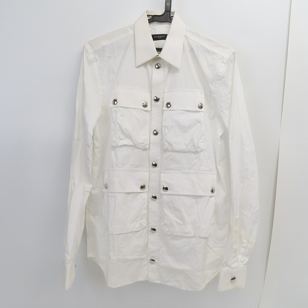 実際に弊社で買取させて頂いたGIVENCHY/ジバンシイ ロゴスナップボタン ミリタリーシャツジャケット/37