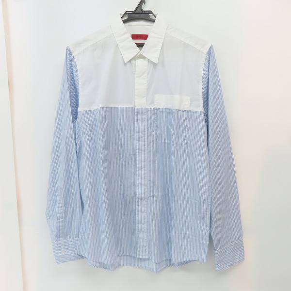 実際に弊社で買取させて頂いたHUGO BOSS/ヒューゴボス ストライプシャツ バイカラー 切り替え STRAIGHT FIT/S