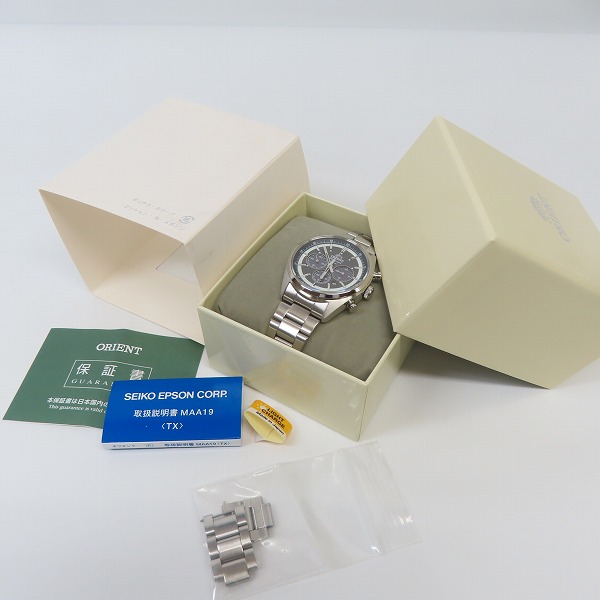 実際に弊社で買取させて頂いたORIENT/オリエント ソーラークロノグラフ 腕時計 TX00-C0-Bの画像 8枚目