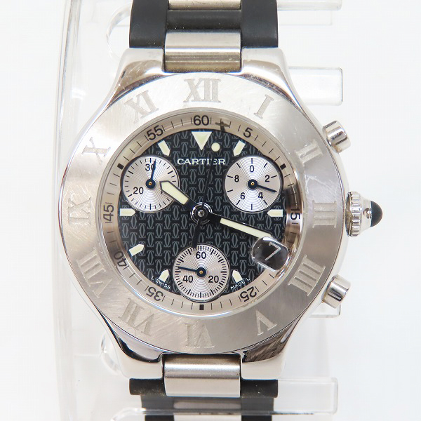 実際に弊社で買取させて頂いたCartier/カルティエ クロノスカフ マスト21 クロノグラフ W10125U2【動作未確認】の画像 1枚目