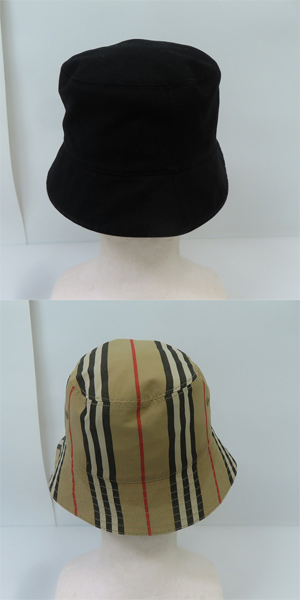 実際に弊社で買取させて頂いたBURBERRY/バーバリー リバーシブルアイコンストラップコットンバケットハットの画像 7枚目
