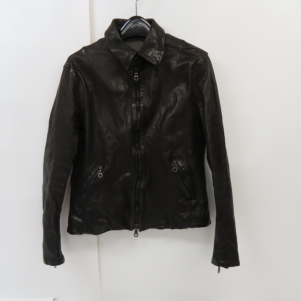実際に弊社で買取させて頂いたBACKLASH/バックラッシュ イタリアンダブルショルダー 製品染 ライダース ジャケット 1254-16/XL