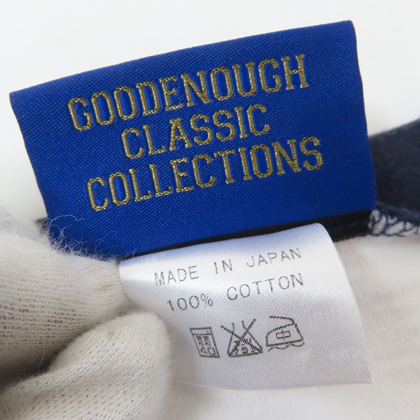 実際に弊社で買取させて頂いた(2)GOODENOUGH classics/グッドイナフ ロゴワッペン 7分袖 ラグランTシャツ ホワイト ネイビー/Mの画像 3枚目