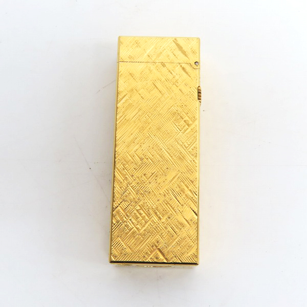 実際に弊社で買取させて頂いたdunhill/ダンヒル ガスライター サイドローラー クロスライン ゴールドの画像 1枚目