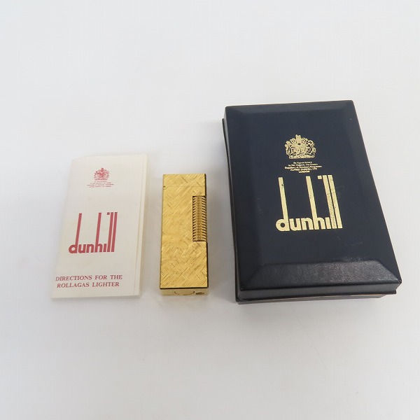 実際に弊社で買取させて頂いたdunhill/ダンヒル ガスライター サイドローラー クロスライン ゴールドの画像 6枚目