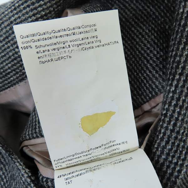 実際に弊社で買取させて頂いたHUGO BOSS/ヒューゴボス 袖素材切替 テーラードジャケット 52の画像 4枚目