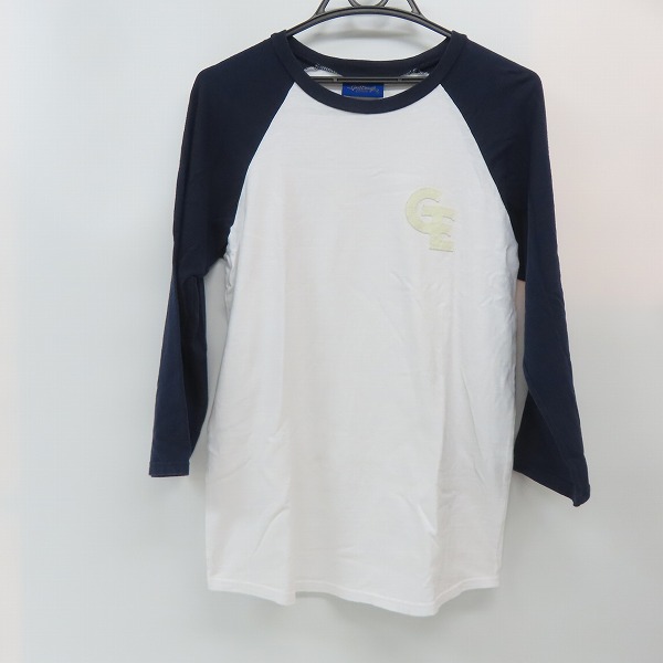 実際に弊社で買取させて頂いた(2)GOODENOUGH classics/グッドイナフ ロゴワッペン 7分袖 ラグランTシャツ ホワイト ネイビー/M