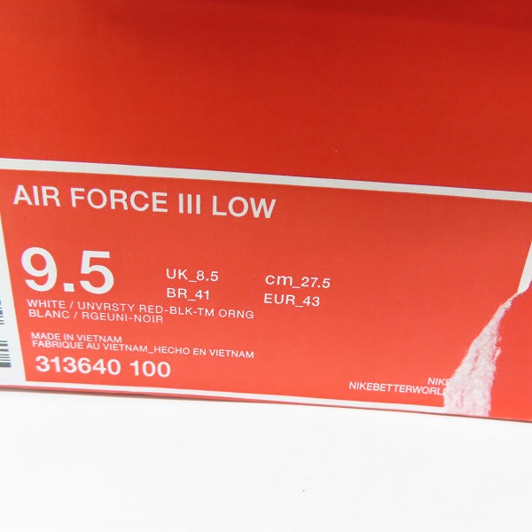 マイト&amp;マジック3 NIKE/ナイキ AIR FORCE III Low エアフォース3 ロー 313640-100