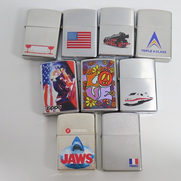 ZIPPO/ジッポー JAWS/LOVE/TRIPLE A CLASS/FRAGILE/FRANCE他 イラスト