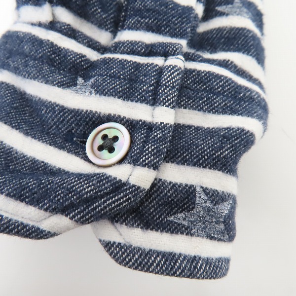 実際に弊社で買取させて頂いたuniform experiment/ユニフォームエクスペリメント ボーダー/スター柄 ボタンシャツ UE-156078/1の画像 5枚目