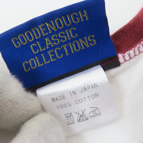 実際に弊社で買取させて頂いたGOODENOUGH classics/グッドイナフ ロゴワッペン 7分袖 ラグランTシャツ ホワイト レッド/Mの画像 3枚目