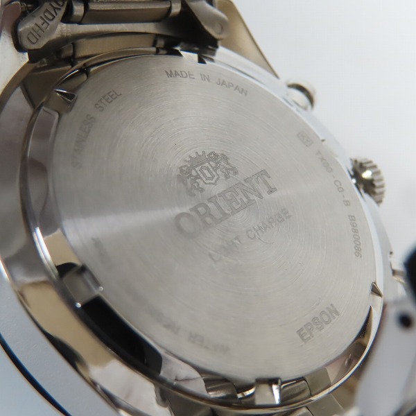 実際に弊社で買取させて頂いたORIENT/オリエント ソーラークロノグラフ 腕時計 TX00-C0-Bの画像 4枚目