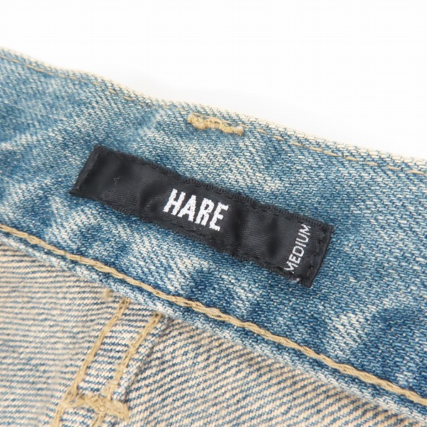 実際に弊社で買取させて頂いたHARE/ハレ ダメージ加工 デニムパンツ HA010015AA/Mの画像 3枚目