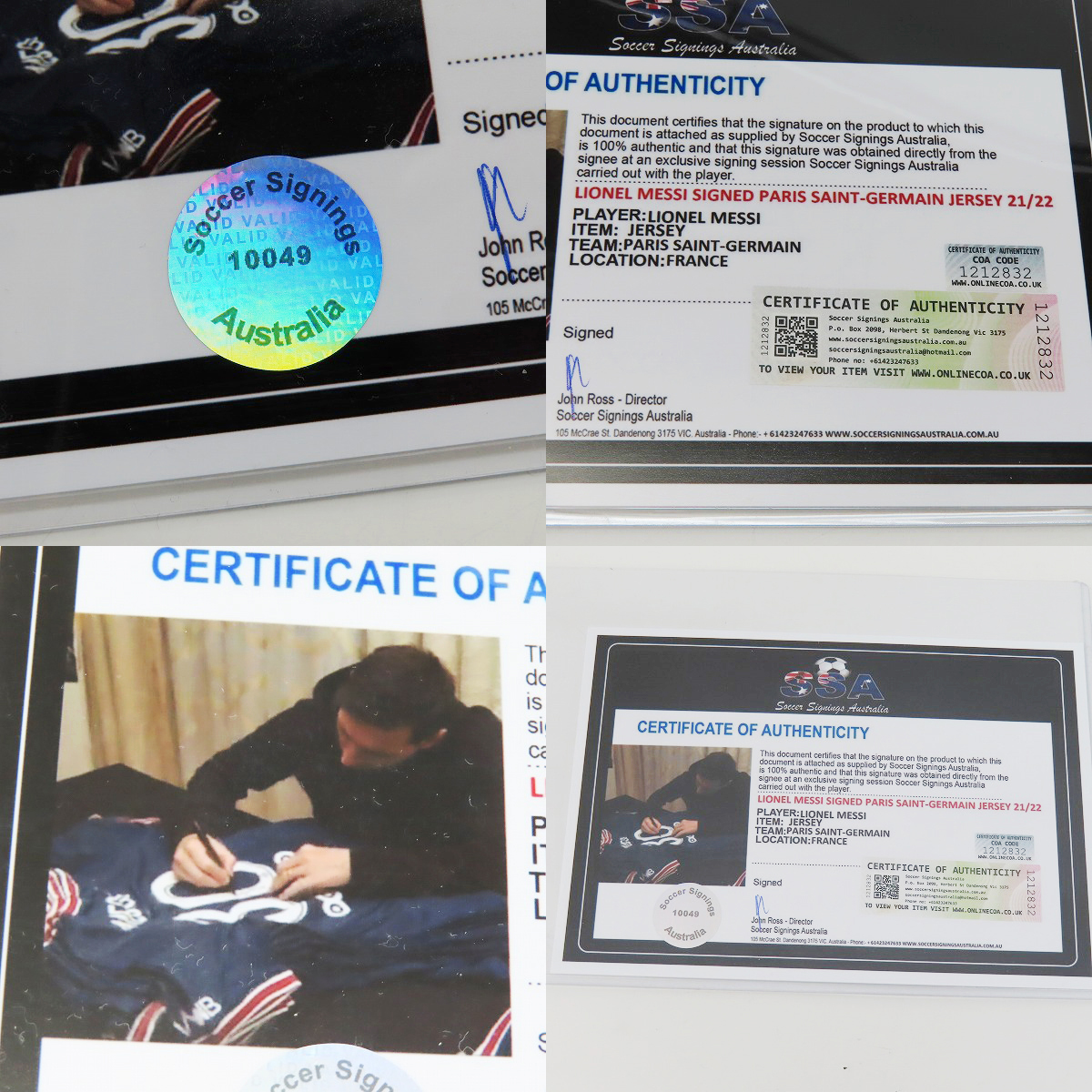 リオネル・メッシ直筆サイン証明書有り