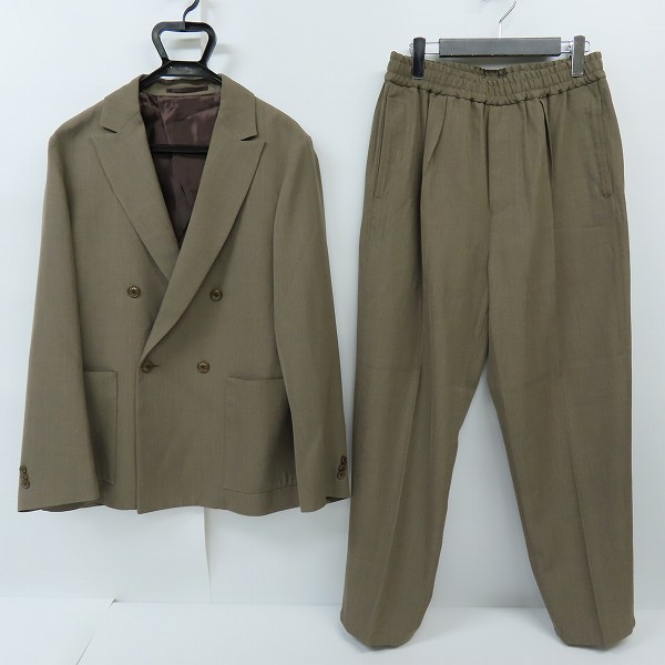 実際に弊社で買取させて頂いたTOMORROWLAND/トゥモローランド ウールレーヨンツイル ダブルブレステッド4Bジャケット セットアップ/S