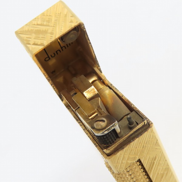 実際に弊社で買取させて頂いたdunhill/ダンヒル ガスライター サイドローラー クロスライン ゴールドの画像 4枚目