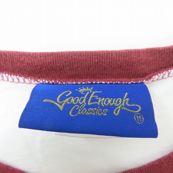 実際に弊社で買取させて頂いたGOODENOUGH classics/グッドイナフ ロゴワッペン 7分袖 ラグランTシャツ ホワイト レッド/Mの画像 2枚目
