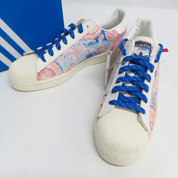 実際に弊社で買取させて頂いたadidas×atmos/アディダス×アトモス SUPERSTAR Mt FUJI/スーパースター 富士山 GX7791/27.5