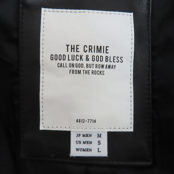 実際に弊社で買取させて頂いたTHE CRIMIE/クライミー ジミースーツ ジャケット ノーカラー ジャケット CR1-02A5-JK14/Mの画像 2枚目