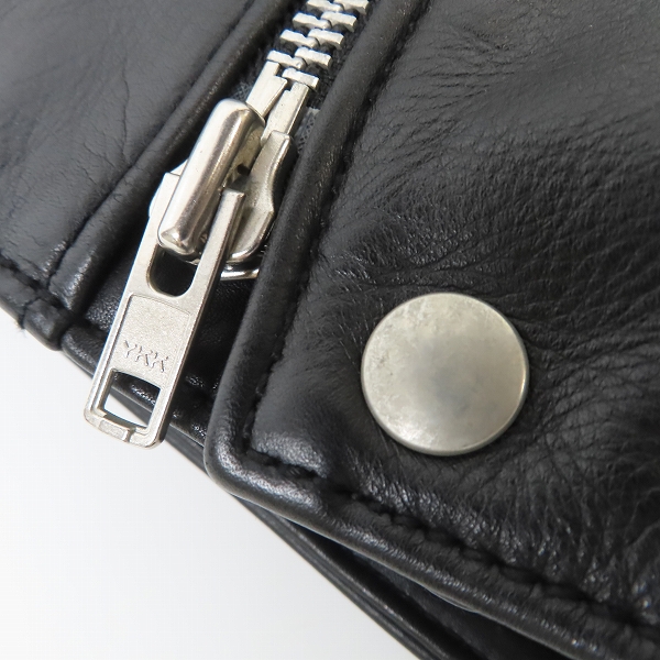 実際に弊社で買取させて頂いたUNITED ARROWS GREEN LABEL RELAXING/ユナイテッドアローズ 牛革 レザー ダブルライダースジャケット/Sの画像 5枚目