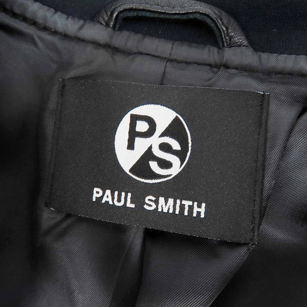 実際に弊社で買取させて頂いたPS Paul Smith/ポールスミス ラム レザー ライダースジャケット/46Lの画像 2枚目