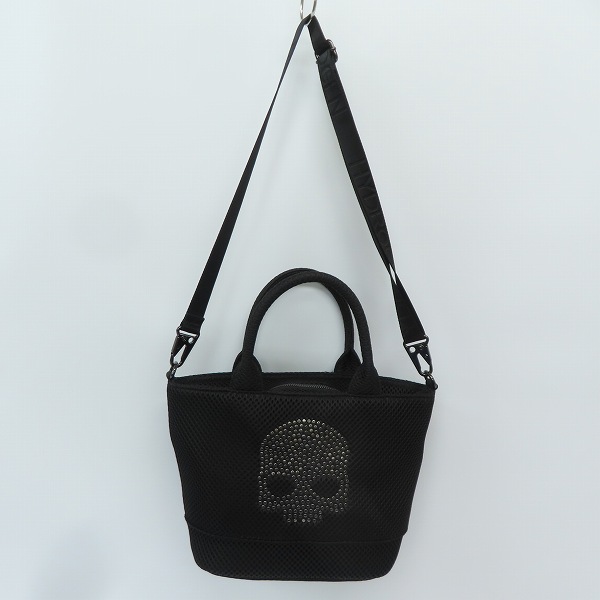 実際に弊社で買取させて頂いたHYDROGEN/ハイドロゲン メッシュ スカル スタッズ 2WAY ミニ トートバッグ/ショルダーバッグの画像 3枚目