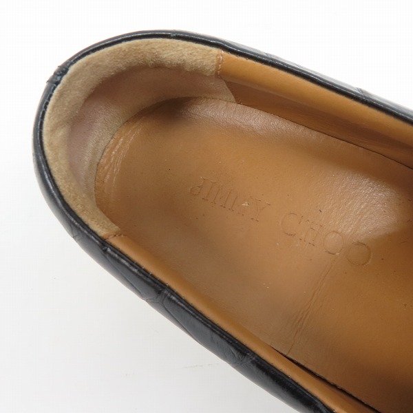 実際に弊社で買取させて頂いたJIMMY CHOO/ジミーチュウ 121BEAUFORT クロコ型押し スリッポン/シューズ /42の画像 4枚目