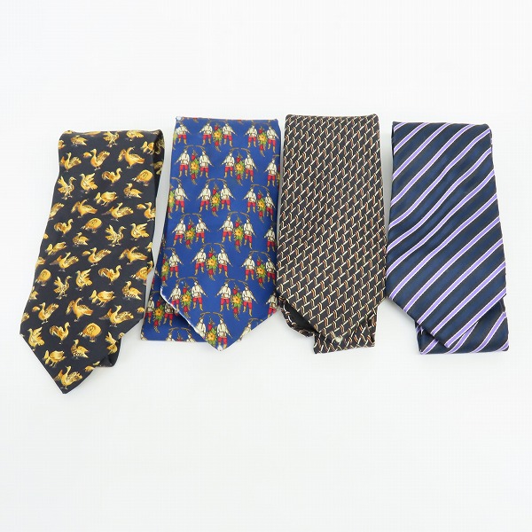 実際に弊社で買取させて頂いたBurberrys/バーバリーズ YSL/イブサンローラン Salvatore Ferragamo/フェラガモ他 ネクタイ 4点セット