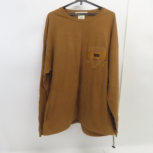 実際に弊社で買取させて頂いたREMI RELIEF×BRIEFING/レミレリーフ×ブリーフィング 胸ポケットロゴ 半袖Tシャツ/カットソー ブラウン/XL