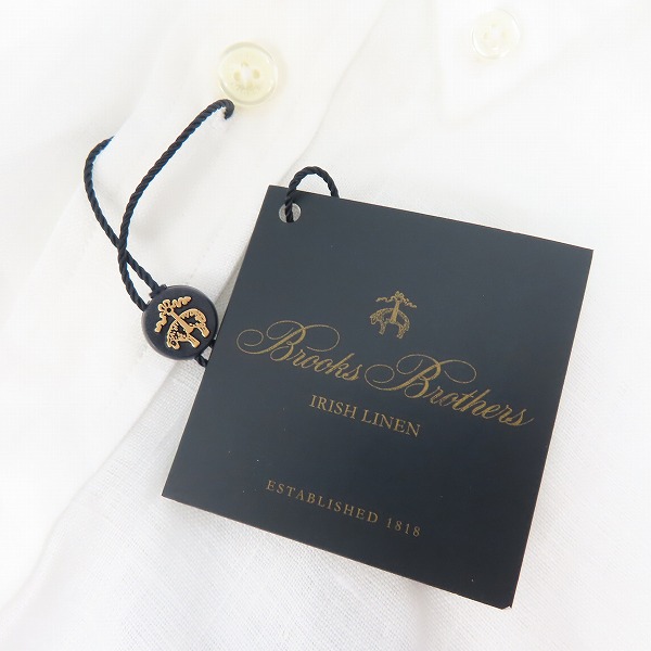 実際に弊社で買取させて頂いた【未使用】Brooks Brothers/ブルックスブラザーズ 麻リネンシャツ 長袖/Mの画像 5枚目