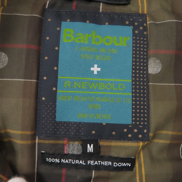 実際に弊社で買取させて頂いたBarbour×R.NEWBOLD/バブアー×アールニューボールド オイルドクロス ダウンベスト Mの画像 2枚目