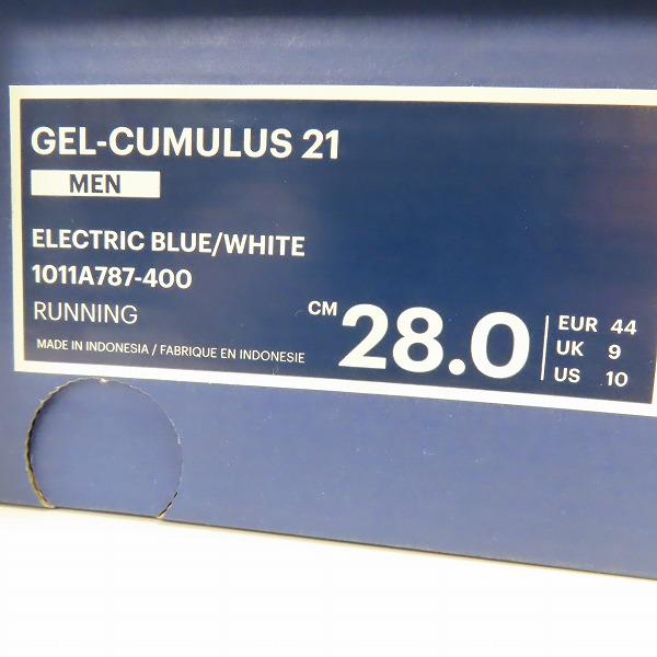 実際に弊社で買取させて頂いたasics/アシックス GEL-CUMULUS 21/ゲルキュムラス21 ランニングシューズ 1011A787-400/28の画像 8枚目
