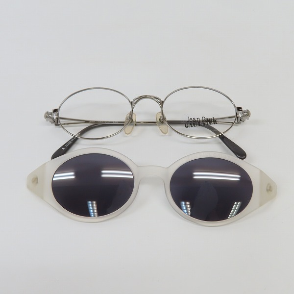 実際に弊社で買取させて頂いた JEAN PAUL GAULTIER/ジャンポールゴルチエ ヴィンテージ シルバーフレーム サングラス クリップオン 56-7202の画像 9枚目